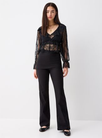 Twik Womens Skirt detail flared dress pant