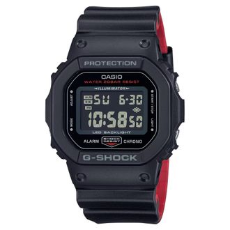 Casio Mens G-Shock Black Red Shock Resistant Digital Watch - DW-5600UHR-1DR