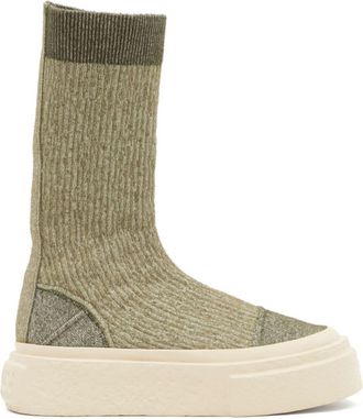 Maison Margiela numbers-motif sneakers - women - Spandex/Elastane/Polyester/Polyamide/Polyamide/Spandex/Elastane/Polyester/Rubber - 38 - Green