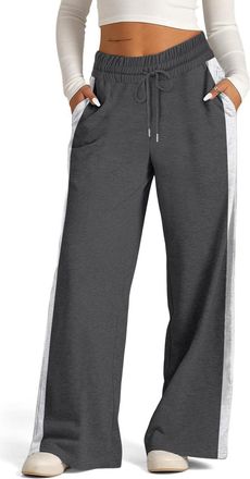 Generic Sweatpants Womens,Casual High Waisted Wide Leg Sweatpants Comfy Lightweight Sports Trousers Baggy Elastic Waist Straight Leg Joggers Running Yoga Loun
