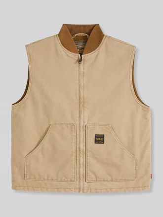 Levi's Regular Fit Outdoor-Weste aus reiner Baumwolle mit aufgesetzten Taschen in Beige, Gr&ouml;&szlig;e XL