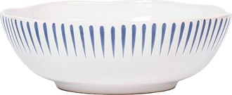 Juliska Sitio Stripe Coup&eacute; Bowl in Whitewash/Delft Blue at Nordstrom