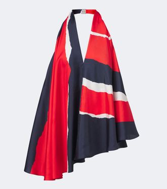 Loewe Printed halterneck silk twill top
