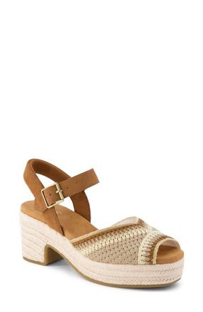 Toms Isla Peep Toe Sandal in Dark Beige at Nordstrom, Size 9.5