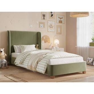 Flair Alma Single Winged Headboard Bed in Green