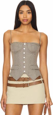 Guizio Edith Corset Top In Brown