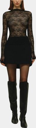 Elodie Dorothy Lace Long Sleeve Top In Black
