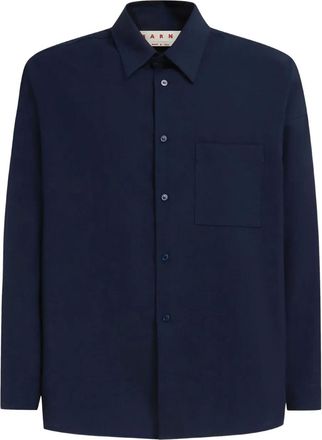 Marni Camicia a maniche lunghe in lana - Blu
