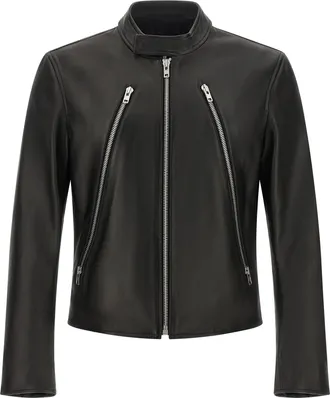 Maison Margiela Black Lamb Leather Leather Mens Jacket