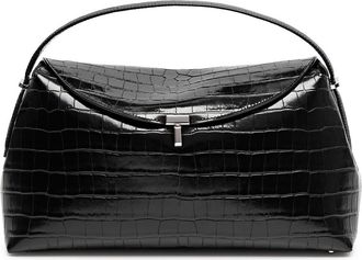 Toteme T-lock Crocodile-effect Leather top Handle bag - Black - One Size