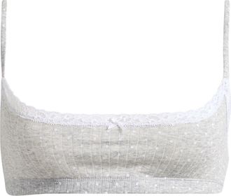 SKIMS Pointelle Scoop Bralette in Light Heather Grey Pin Dot at Nordstrom, Size Xx-Small