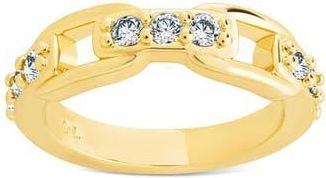 Sterling Forever Letty Cubic Zirconia Buckle Ring in Gold at Nordstrom Rack, Size 10