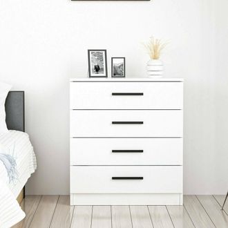 Dmora C&oacute;moda Kalmaegi, 4 Cajones, Apertura Y Cierre Deslizantes, 70x79x42h Cm Blanco