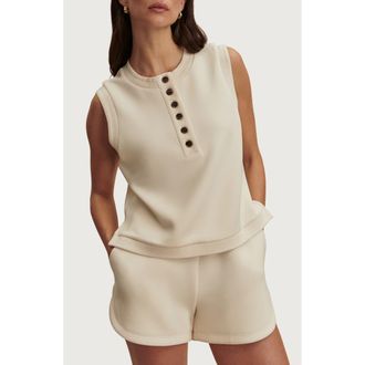 Varley Marla Button Placket Tank in Pristine at Nordstrom, Size X-Small