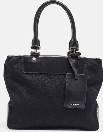 DKNY Dkny Allen Black Canvas And Leather Tote Bag