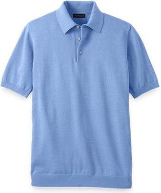 Paul Fredrick Supima Cotton Three Button Polo in Blue at Nordstrom, Size X-Large