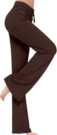 Generic Womens Yoga Pants Activewear Trousers Gym Leggings Yoga Pants Women Drawstring Elastic High Waist Loose Wide Leg Wokout Pants Comfy Casual Loungewear 