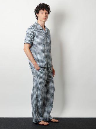 Dunst Check Cotton-Blend Shirt - Blue
