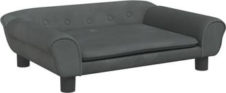 vidaXL Sof&aacute; Para Ni&ntilde;os De Terciopelo Gris Oscuro 70x45x26 Cm Vidaxl