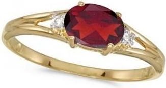 Allurez Oval Ruby & Diamond Right-Hand Ring 14K Yellow Gold (0.60ct)