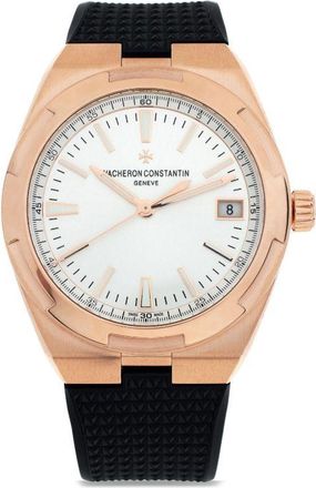 Vacheron Constantin pre-owned Overseas 41mm - men - 18kt Rose Gold/Rubber - One Size - Pink