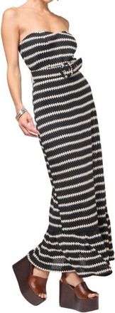 BTB Los Angeles Lilo Knit Dress In Black Cream Stripe