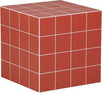 Sweeek Mesa de centro o auxiliar c&uacute;bica efecto azulejos de cemento, 40cm