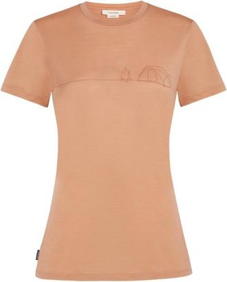Icebreaker Merino150 TechLite S/S Single Line Camp Merinoshirt f&uuml;r Damen | beige