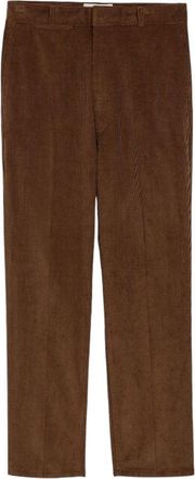 Ami Straight-Leg Brown Corduroy Trousers with Classic Waistband