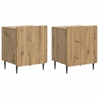 vidaXL Armario De Noche 2 Pcs Roble Artesanal 43 X 34,5 X 52 Cm Vidaxl