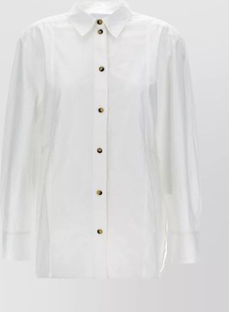 Ganni lace-up shirt with adjustable waist tie