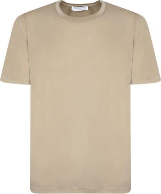 Daniele Fiesoli Tops, Heren, Bruin, S, Katoen, T-shirt met ronde hals en korte mouwen