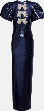 Rebecca Vallance Cressida puff-sleve sequined gown