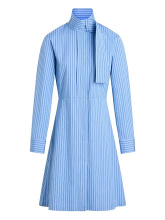 Patou stripe scarf-collar shirt dress - Blue