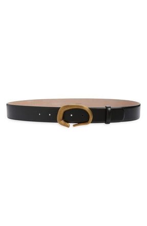 Khaite Santa Fe Leather Belt in 200 Black at Nordstrom, Size 80