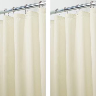 iDesign Solid Polyester Shower Curtain - 72 x 72 - Set of 2 - Brown in Sand at Nordstrom