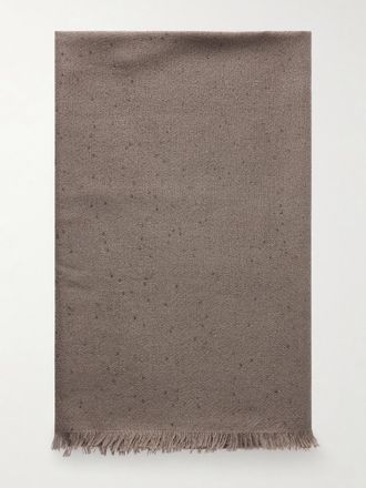 Brunello Cucinelli Sciarpa In Misto Cashmere E Seta Con Paillettes - Marrone