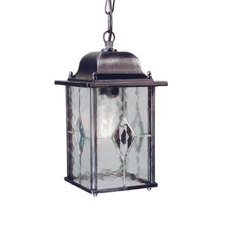 Netlighting Wexford 1 Light Outdoor Ceiling Chain Lantern Black Silver IP43 E27