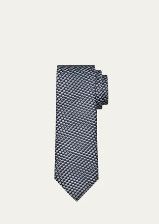 Brioni Mens Micro-Motif Silk Tie