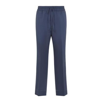 Brioni Straight Trousers, male, Blue, Size: L Asolo Pants