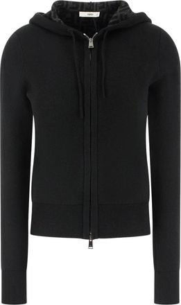 Fendi Sudadera con cremallera - Sweatshirts & Hoodies - Mujer - Negro - 2XS