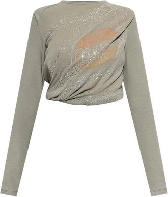 Diesel Tops, Dames, Grijs, M, T-Asay Top