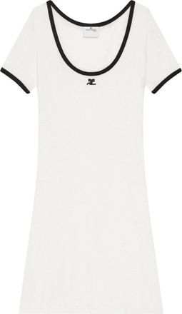 Courrèges Scoop Neck Dress With Embroidered Logo