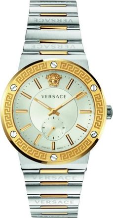 Versace Greca Logo Bicolor Horloge - Heren - Horloges - Grijs - ONE Size - Accessoires