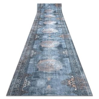 RugsX RugsX Anti-Slip Lotus Runner in Grey | Size: 80 cm x 590 cm