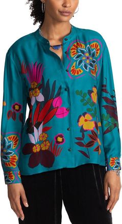 Johnny Was Jacqueline Silk-Blend Shirt