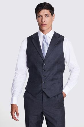Vitale Barberis Italian Tailored Fit Grey Sharkskin Morning Waistcoat