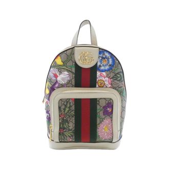 Gucci Beige White Gg Supreme Canvas Backpack (Pre-Owned)