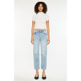 Kancan Missy High Rise Slim Straight Leg Jeans in Medium Wash at Nordstrom, Size 28