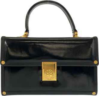 Versace Vintage Black Gold Enamel Handbag